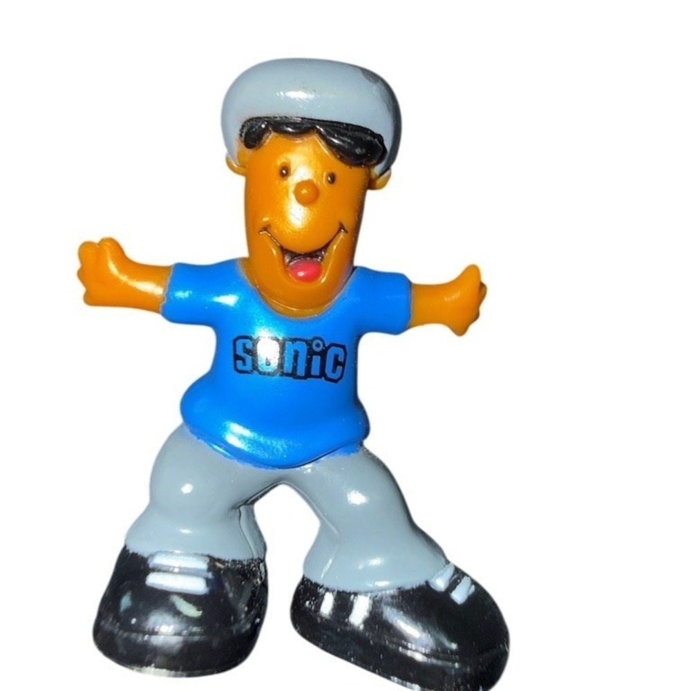 Sonic Drive-In Wacky Pack Skater Mini Figure Toy Blue Shirt Gray Pants